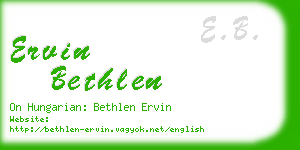 ervin bethlen business card